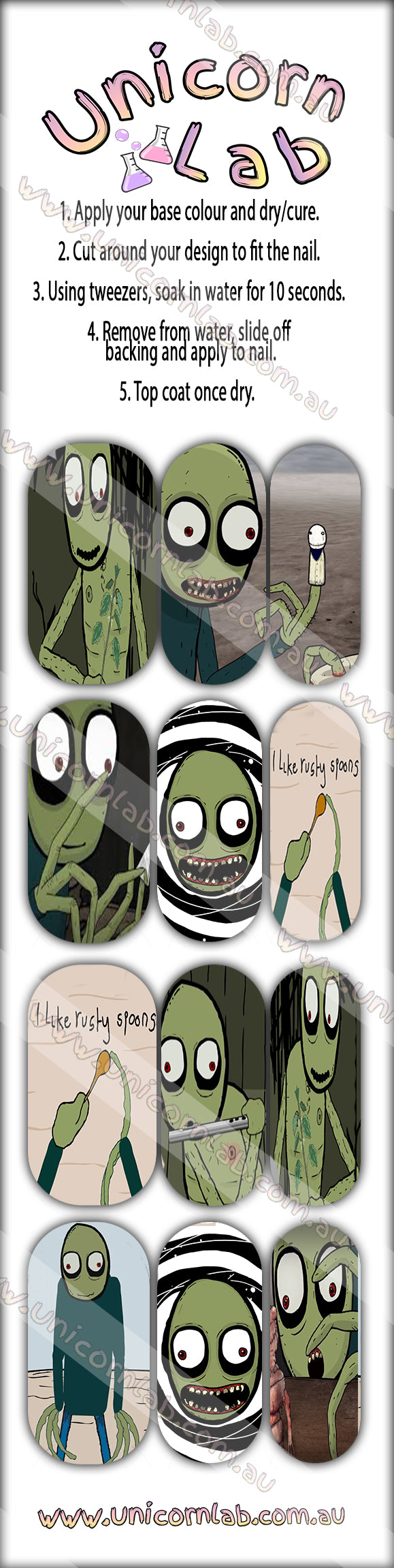 Salad Fingers Waterslide Decals - Emerson Crystals