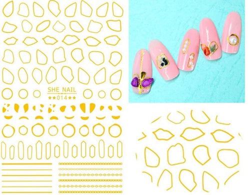 Nail Sticker - Design SH14 GOLD - Emerson Crystals