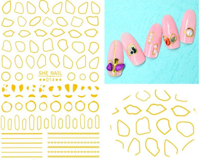 Nail Sticker - Design SH14 GOLD - Emerson Crystals