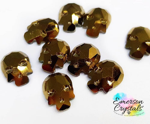 Gold Skull Rhinestone 8mm x5 - Emerson Crystals