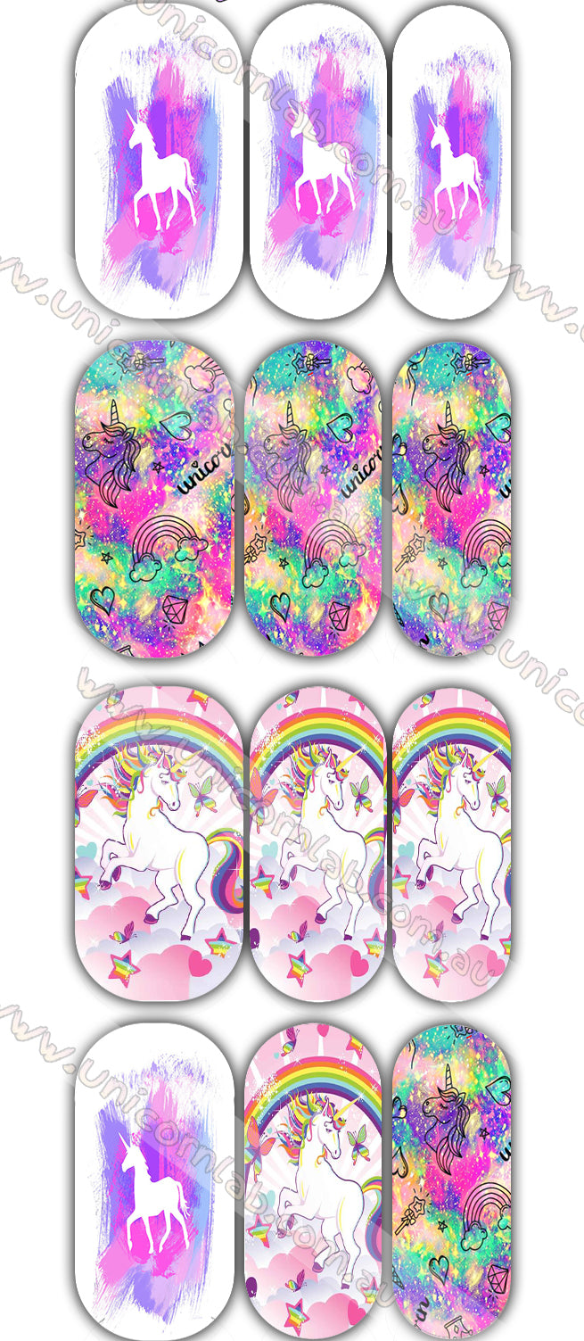 Unicorn Background Waterslide Decals