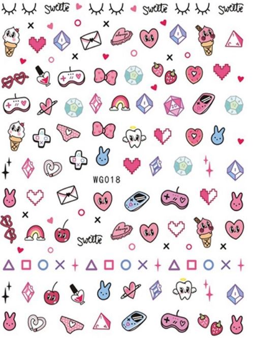 Nail Sticker - Design WG18 - Sweetie