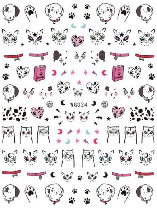 Nail Sticker - Design WG24 Cats & Puppies