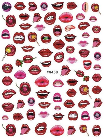 Nail Sticker - Design WG458 Lips