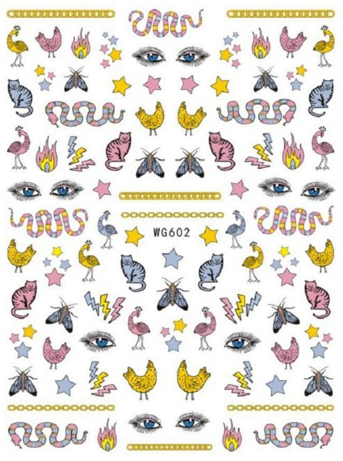 Nail Sticker - Design WG602 - Animls