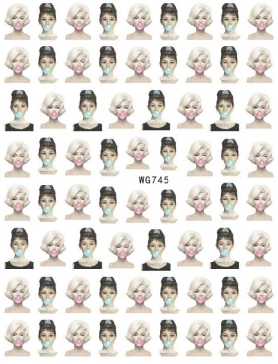 Nail Sticker - Design WG745 Monroe & Hepburn