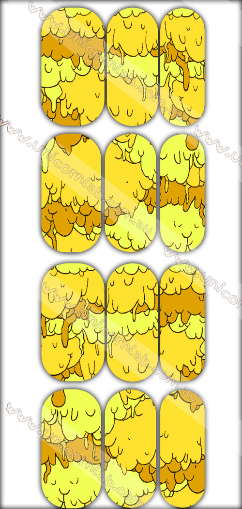 Yellow Goo Drip Waterslide Decals - Emerson Crystals